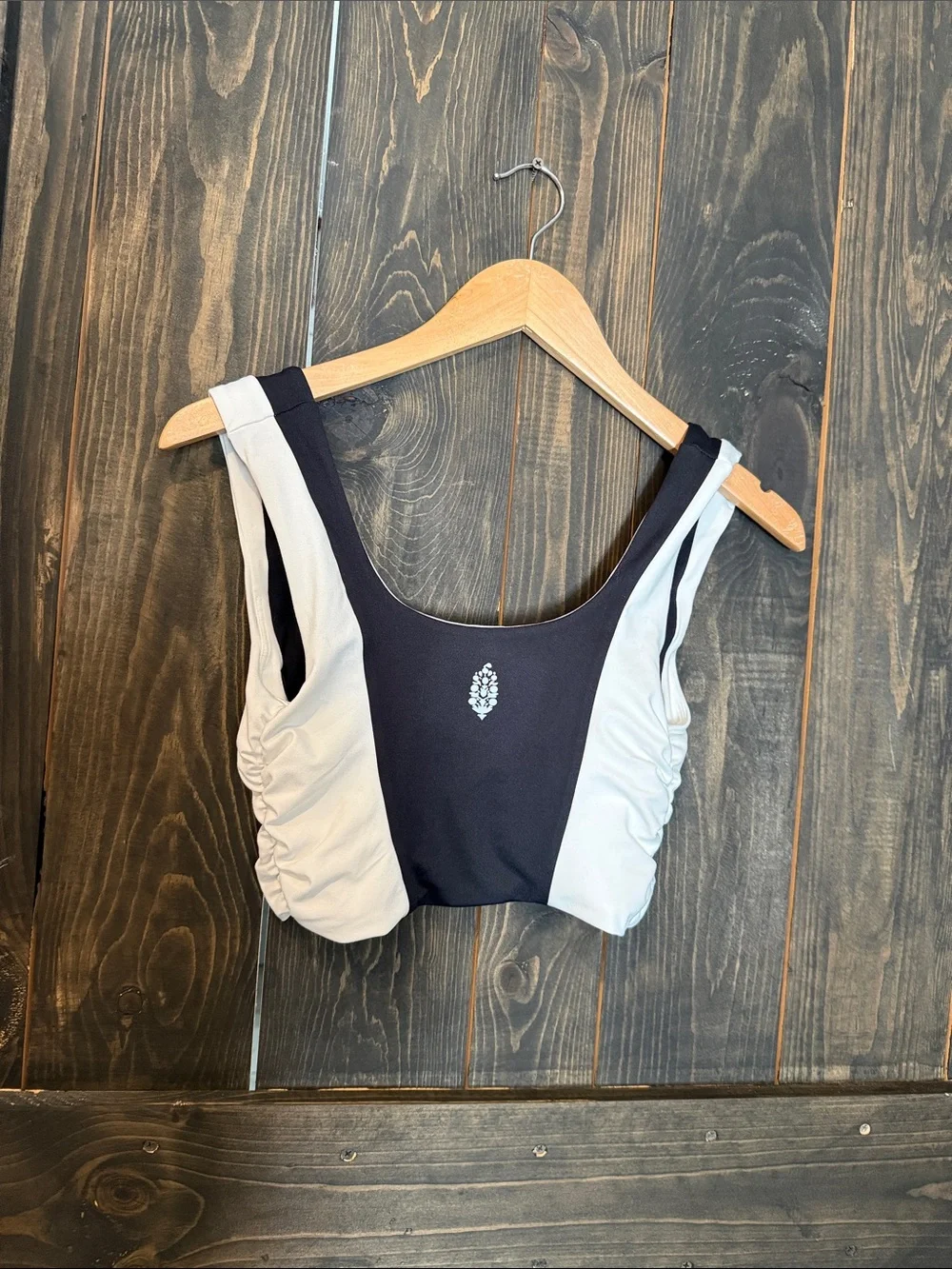 Free People Back Sports Bralette in Black & white